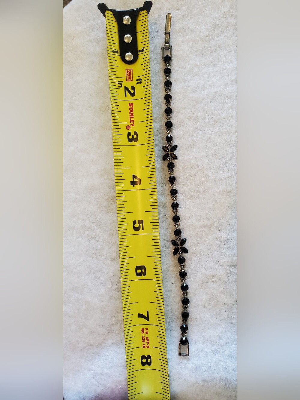 SET: Black Crystal Bracelet & Earrings - Picture 3 of 6